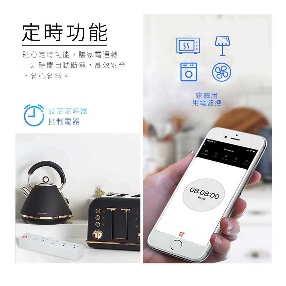 HANLIN RH-M401 智能 WIFI 萬用孔開關插座 延長線 延長插座 4孔 3USB 智慧插座 wifi連線