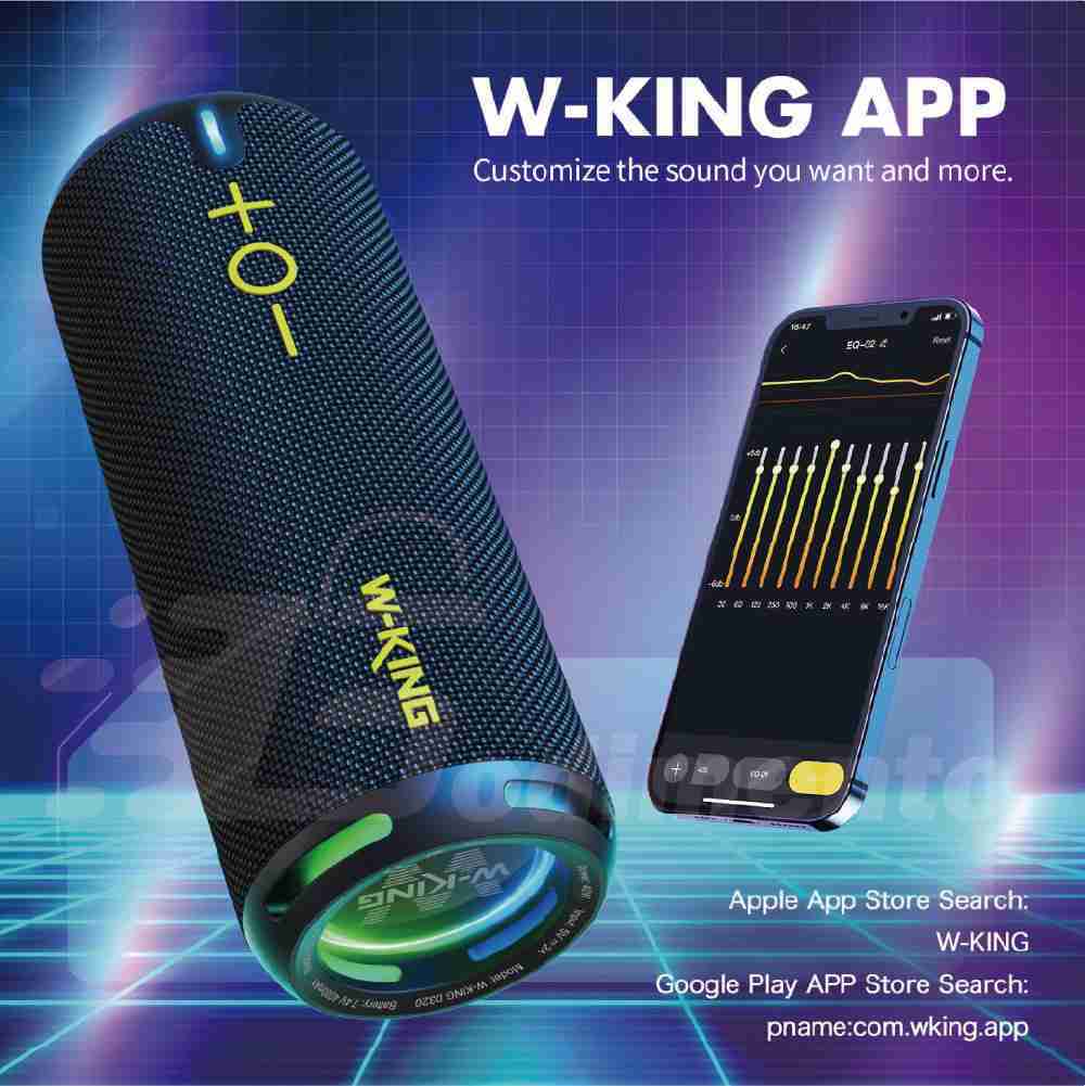 W-KING D320 40W 360度環繞防水藍芽喇叭 帶燈光/TF/AUX音響 EQ重低音喇叭