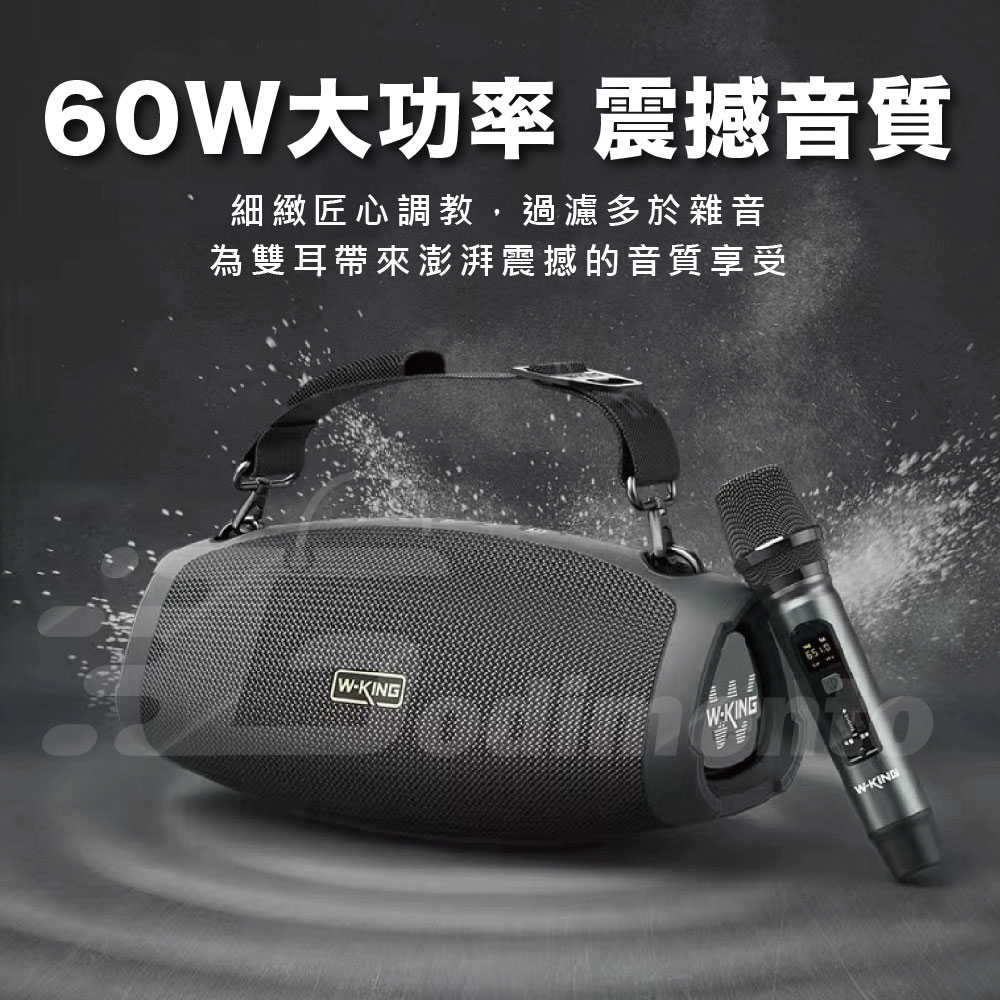 W-KING D10+ 6D環繞立體聲 60W便攜式無線藍牙音響 附贈無線麥克風 藍芽喇叭 藍芽無線音箱