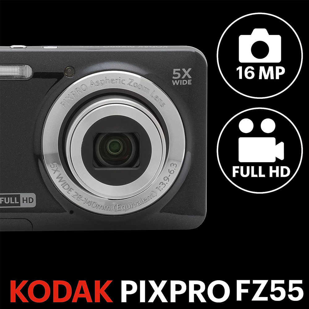 【KODAK】柯達 PIXPRO FZ55 16MP 5X 光學變焦數位相機 2.7吋LCD螢幕 1600萬像素CMOS
