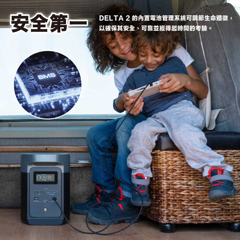 ECOFLOW DELTA 2 便攜式電源站 1024Wh 快速充電 太陽能發電機 家庭備用電源 露營電源
