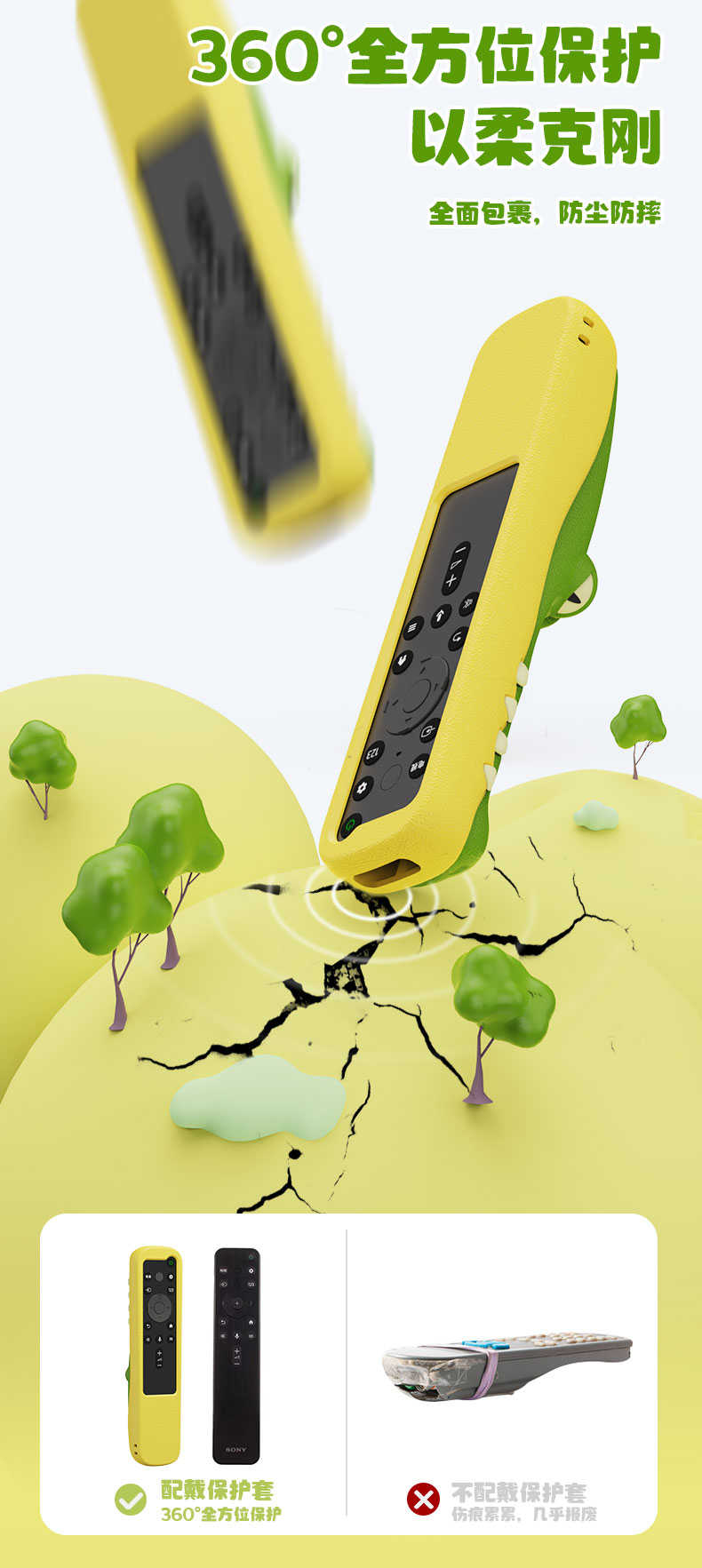 Godimento 適用於SONY 75X80/85/90K 遙控器 | TX800CX90L/91L 矽膠保護套 |