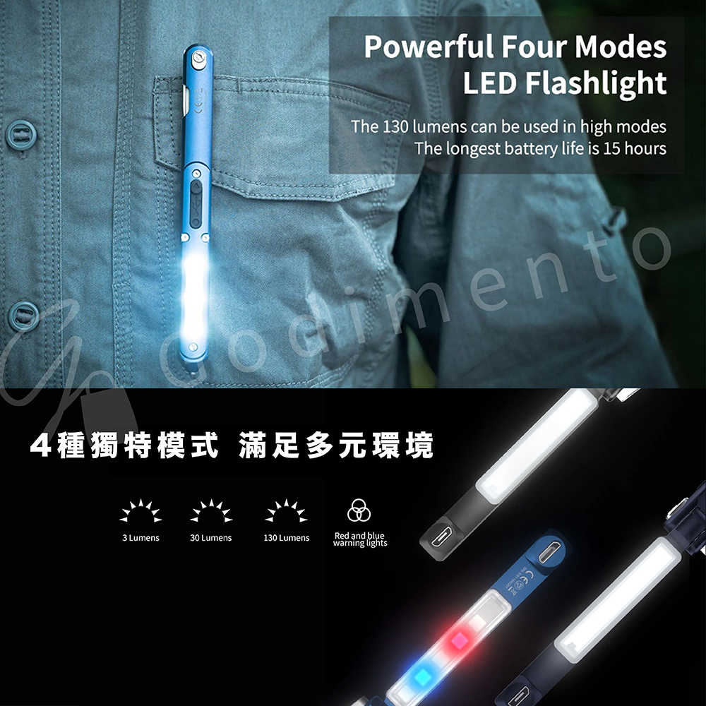 WUBEN E62 迷你戰術筆燈 摺疊小刀 EDC手電筒 軍用警察工具 破窗器 11號手術刀