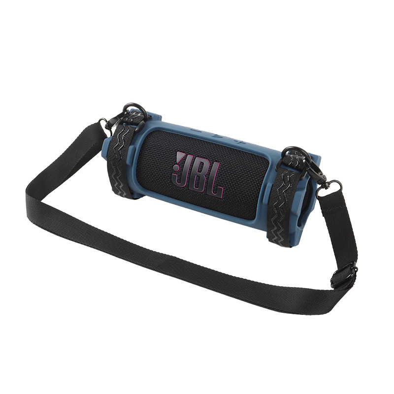 Godimento 適用JBL Flip7 萬花筒藍牙音響 喇叭矽膠保護套｜防摔軟殼+便攜收納包｜附自行車綁帶固定支架