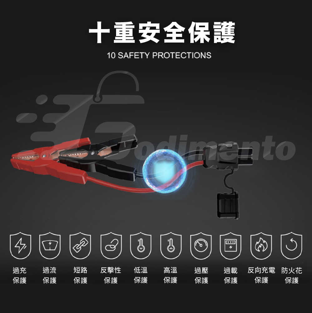 J1203 12V汽車救車電源 20000mAh 電池跳動啟動器 多重保護電瓶充電器 行車救車 緊急救車電源