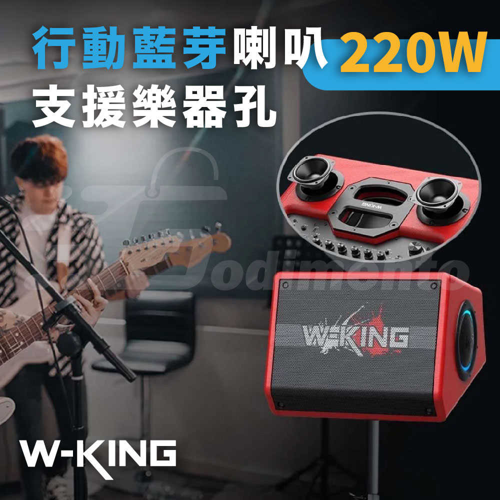 W-KING K40 220W 行動藍芽喇叭 支援樂器孔 樂器音響 麥克風音響音箱 戶外無線喇叭