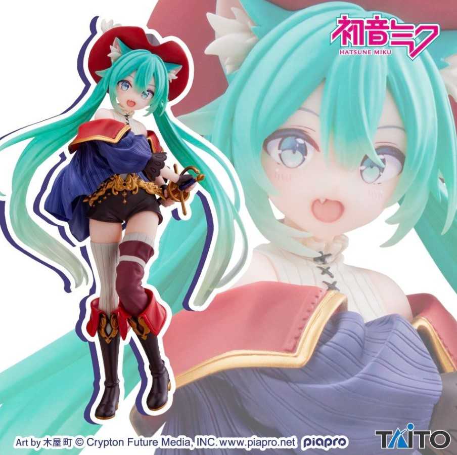 【艾頑玩具】『1月預購』TAITO 景品 初音未來 Wonderland 公仔 穿長靴的貓 (再販)