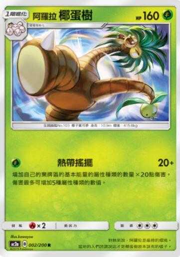 【CardMaster】寶可夢紙牌 中文版 PTCG 美夢成真組合篇 AC2a R 002/200 阿羅拉椰蛋樹