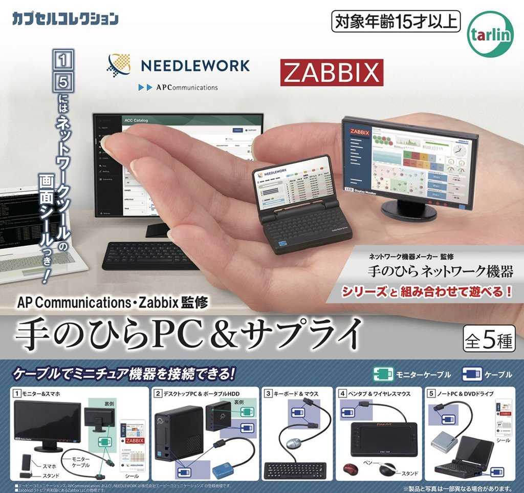 【正版現貨】tarlin 居家辦公3C用品 掌上迷你 扭蛋 轉蛋 AP Communications ZABBIX 監製