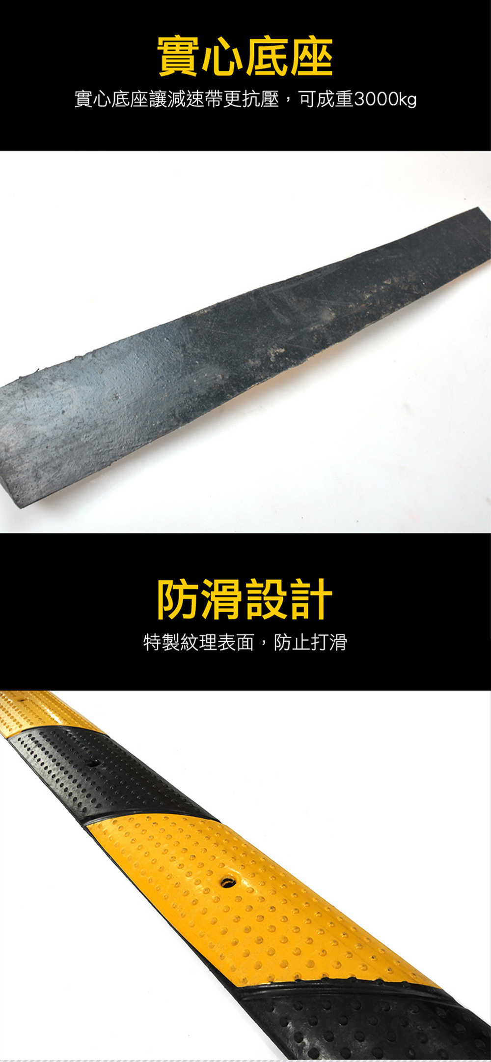 橡膠減速墊 安裝方便 反光明顯 有效減速 減速帶 TRA10 減速板 緩衝墊 10公分寬 橡膠減速墊 停車場道路