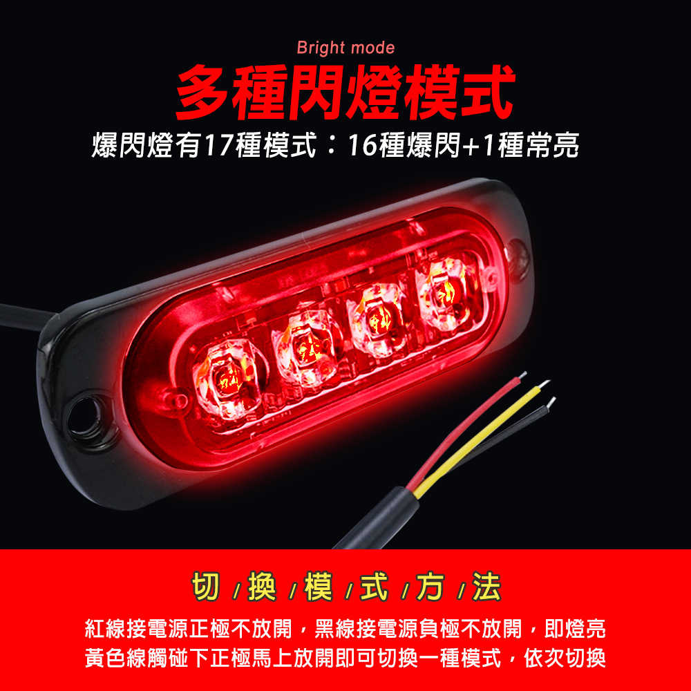 led燈板 led燈珠 流水邊燈 氣氛燈 SLR4 紅光 掛車強光 汽車小燈 照輪燈