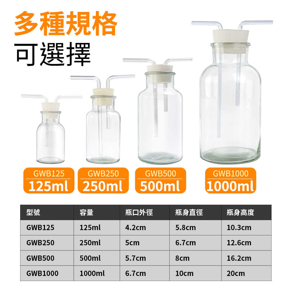 廣口瓶 抽氣瓶 水煙 大口氣體洗瓶 GWB500 化學實驗器材 教學儀器 大口瓶 孟氏氣體瓶