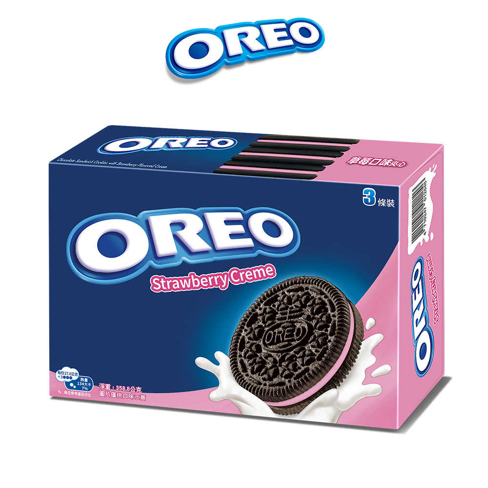 【OREO】奧利奧夾心餅乾量販包358.8g(草莓)