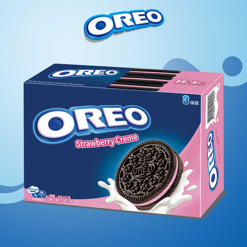【OREO】奧利奧夾心餅乾量販包358.8g(草莓)