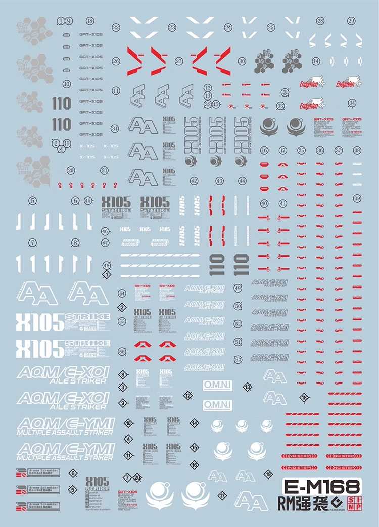 【奶熊屋】EVO MG 1/100 GAT-X105 Strike RM 強襲/攻擊 鋼彈 專用水貼