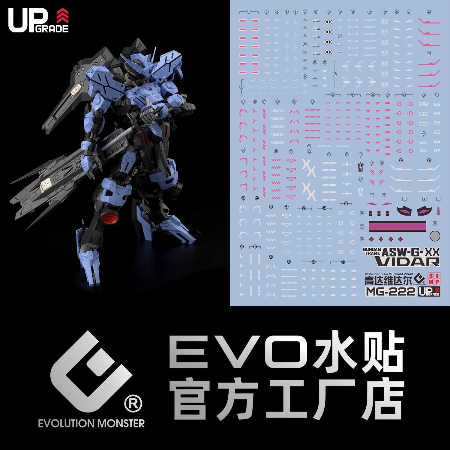 【奶熊屋】EVO MG 1/100 鐵血的孤兒 殘命鋼彈 專用水貼