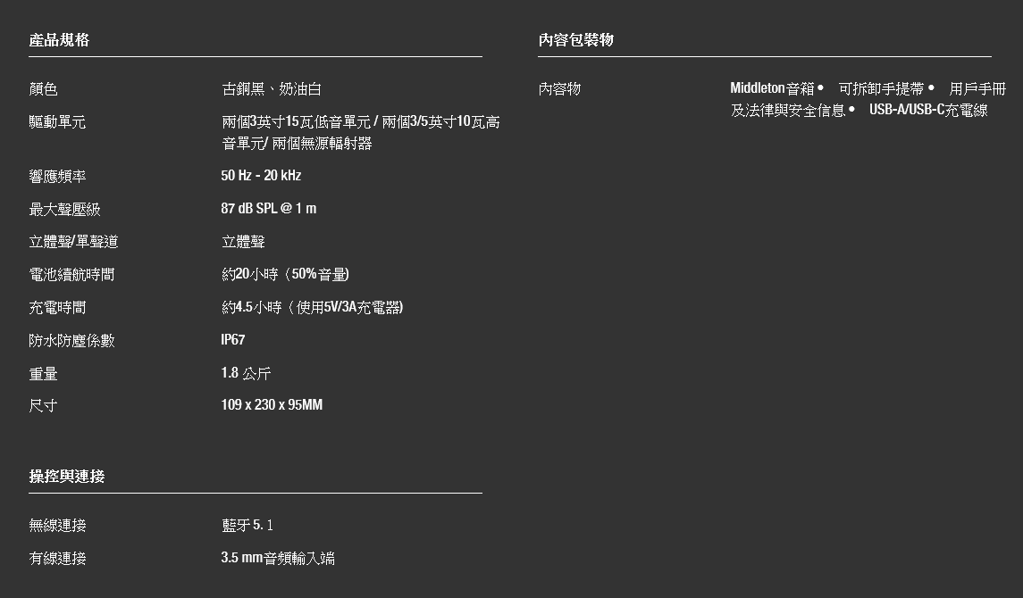 新竹立聲 | 送超大滑鼠墊 百滋公司貨 Marshall MIDDLETON 藍芽喇叭