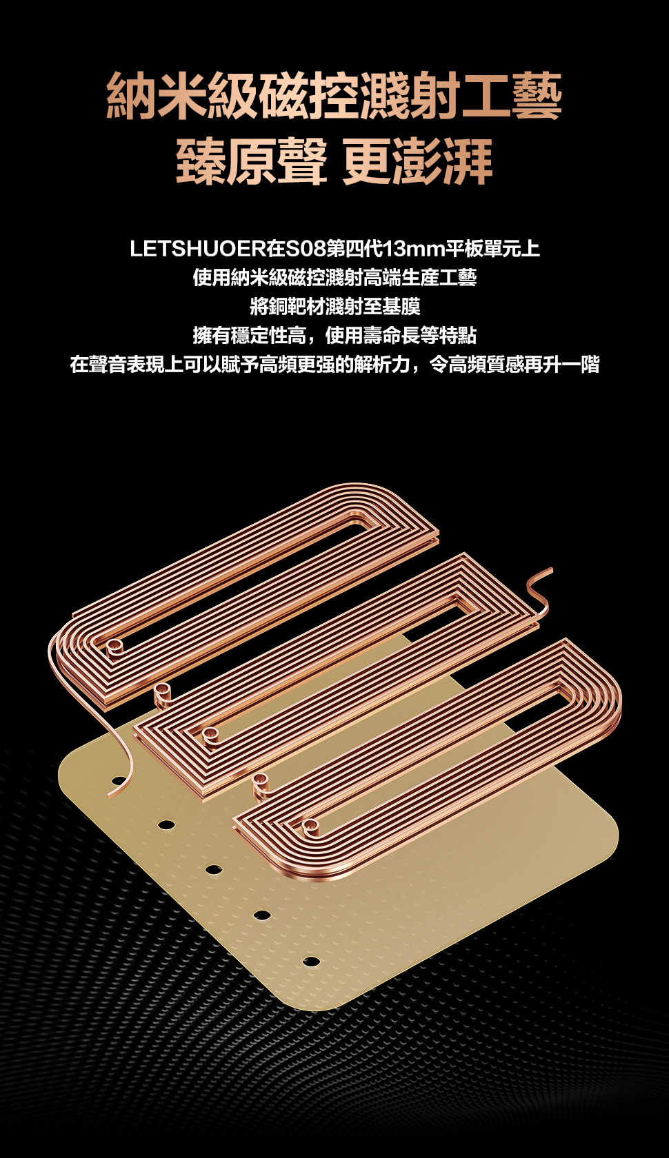 新竹立聲 | Letshuoer S08 第四代入耳式監聽耳機 雙線圈定制 13 毫米平面磁力驅動器