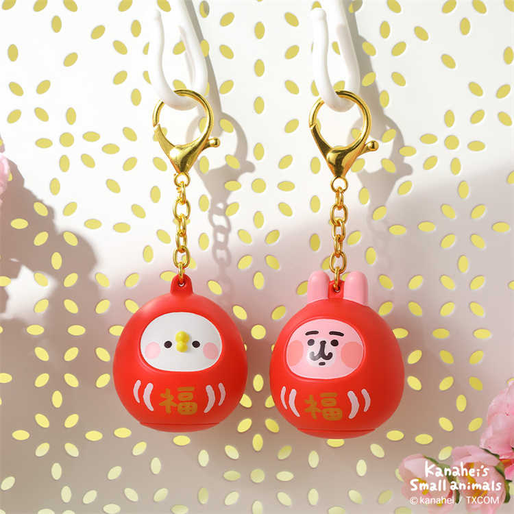 💖新品優惠💖卡娜赫拉的小動物達摩籤筒吊飾｜JimmyPop 粉紅兔兔P助 求籤鑰匙圈 抽籤好運小物 可愛簽筒掛飾