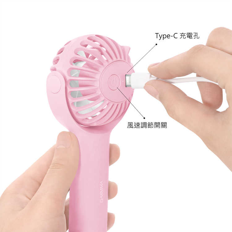 三麗鷗 可旋轉頸掛風扇 (Kitty/庫洛米)｜JimmyPop 可站立隨身手持風扇 USB充電 戶外小電風扇