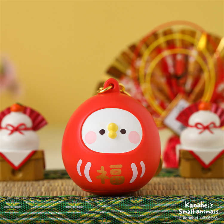 💖新品優惠💖卡娜赫拉的小動物達摩籤筒吊飾｜JimmyPop 粉紅兔兔P助 求籤鑰匙圈 抽籤好運小物 可愛簽筒掛飾