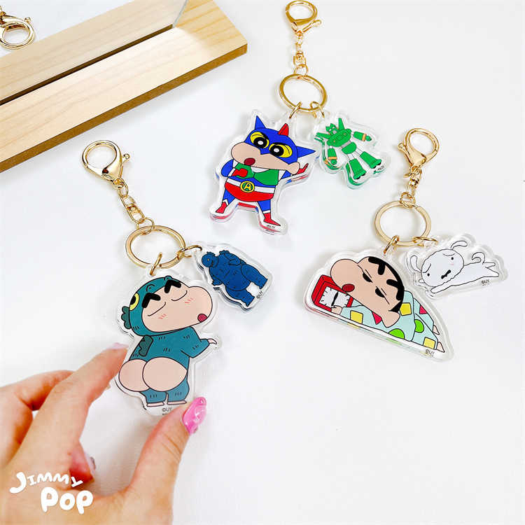蠟筆小新-壓克力鑰匙圈｜JimmyPop 加厚壓克力 卡通吊飾 包包掛飾