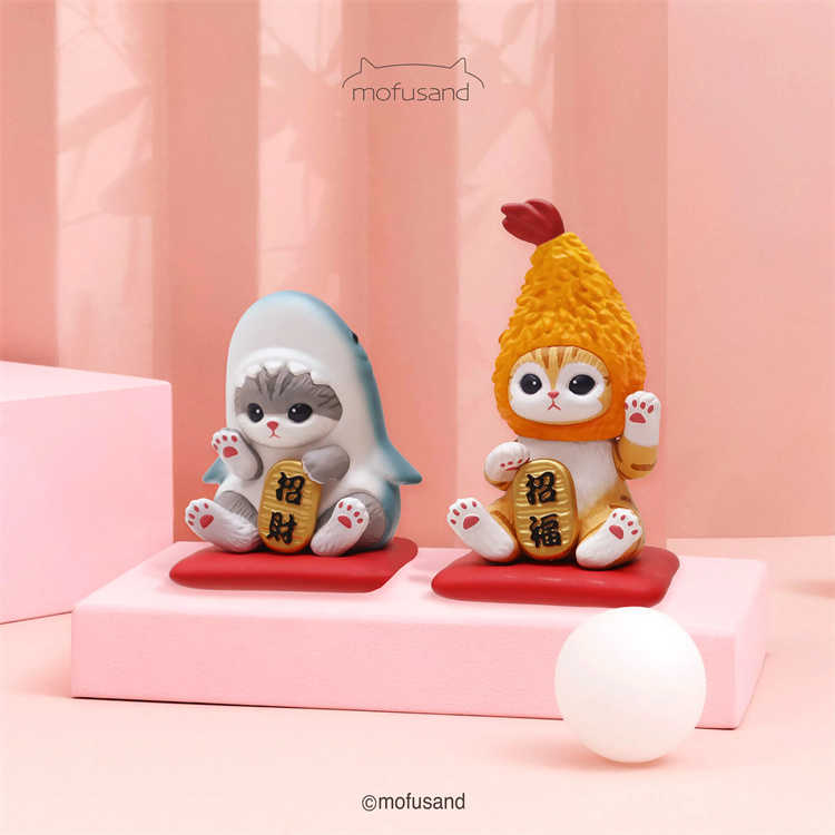 【整組優惠】貓福珊迪招財公仔 炸蝦貓咪/鯊魚貓咪｜JimmyPop 日本Mofusand 新年禮物 擺飾玩具