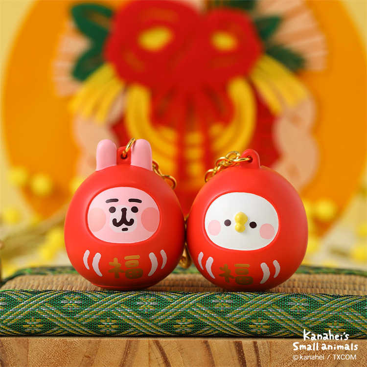 💖新品優惠💖卡娜赫拉的小動物達摩籤筒吊飾｜JimmyPop 粉紅兔兔P助 求籤鑰匙圈 抽籤好運小物 可愛簽筒掛飾