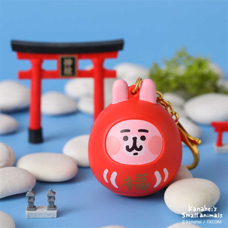 💖新品優惠💖卡娜赫拉的小動物達摩籤筒吊飾｜JimmyPop 粉紅兔兔P助 求籤鑰匙圈 抽籤好運小物 可愛簽筒掛飾