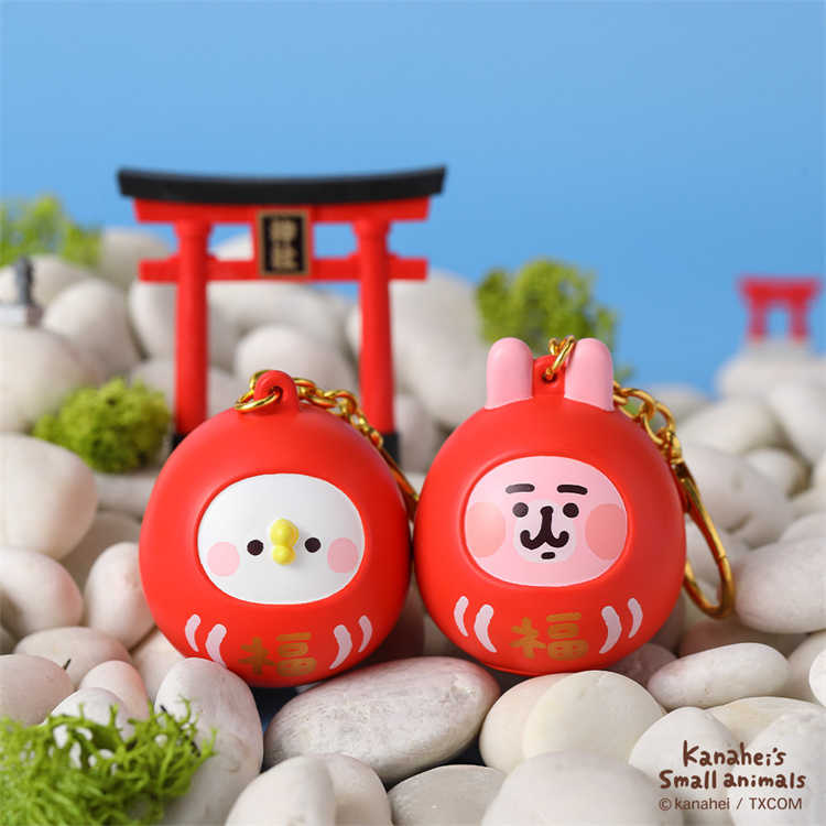 💖新品優惠💖卡娜赫拉的小動物達摩籤筒吊飾｜JimmyPop 粉紅兔兔P助 求籤鑰匙圈 抽籤好運小物 可愛簽筒掛飾