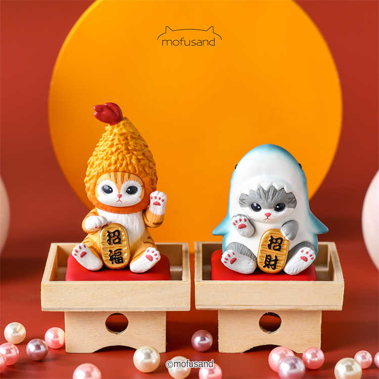 【整組優惠】貓福珊迪招財公仔 炸蝦貓咪/鯊魚貓咪｜JimmyPop 日本Mofusand 新年禮物 擺飾玩具