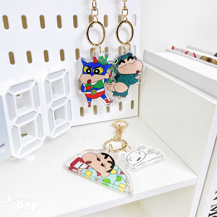 蠟筆小新-壓克力鑰匙圈｜JimmyPop 加厚壓克力 卡通吊飾 包包掛飾