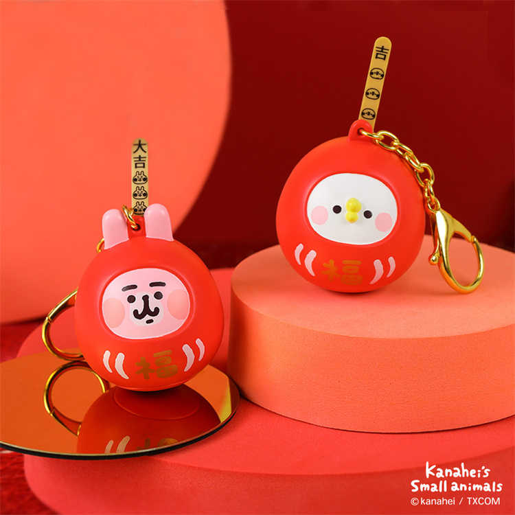 💖新品優惠💖卡娜赫拉的小動物達摩籤筒吊飾｜JimmyPop 粉紅兔兔P助 求籤鑰匙圈 抽籤好運小物 可愛簽筒掛飾