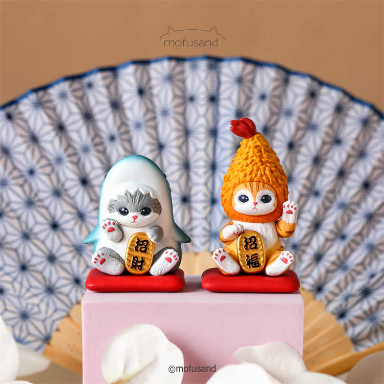 【整組優惠】貓福珊迪招財公仔 炸蝦貓咪/鯊魚貓咪｜JimmyPop 日本Mofusand 新年禮物 擺飾玩具