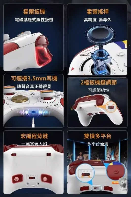 ★萊盛小拳王★NS 良值墨攻星空控制器 跨平台霍爾搖桿 L871