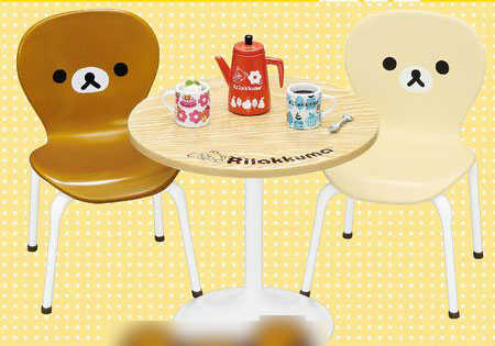 ★萊盛小拳王★Re-Ment 代理版 盒玩 拉拉熊 實木色 咖啡桌椅 咖啡桌 隨機出貨