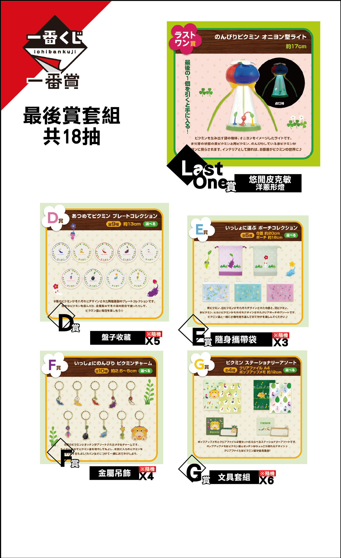 ★萊盛小拳王★一番賞 皮克敏   在家放鬆COLLECTION 18抽 最後賞套組