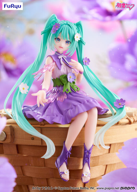 ★萊盛小拳王★預購25/09 FuRyu 代理版 景品 初音未來 泡麵蓋 波斯菊妖精 Purple Color Ver.
