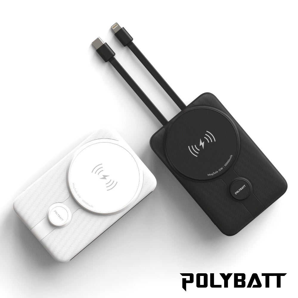 PolyBatt 10000mAh 磁吸帶線行動電源 支援磁吸 LC ( Lightning to Type-C )