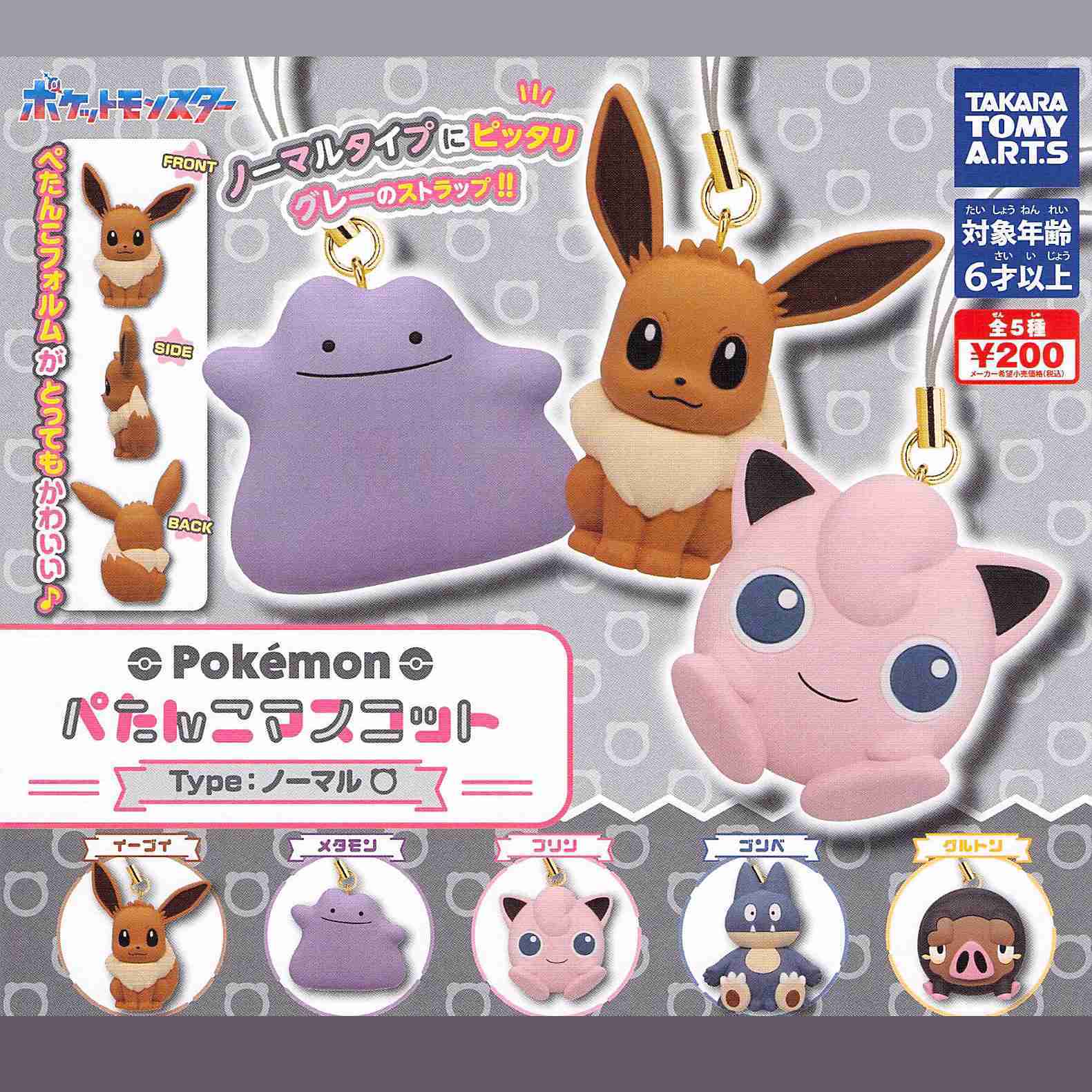 精靈寶可夢 扁扁公仔吊飾-一般屬性篇