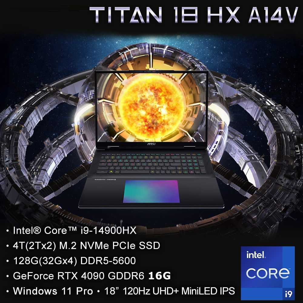 MSI Titan 18 HX A14VIG 016TW i9-14900HX 128G RTX4090 4T 全省提貨