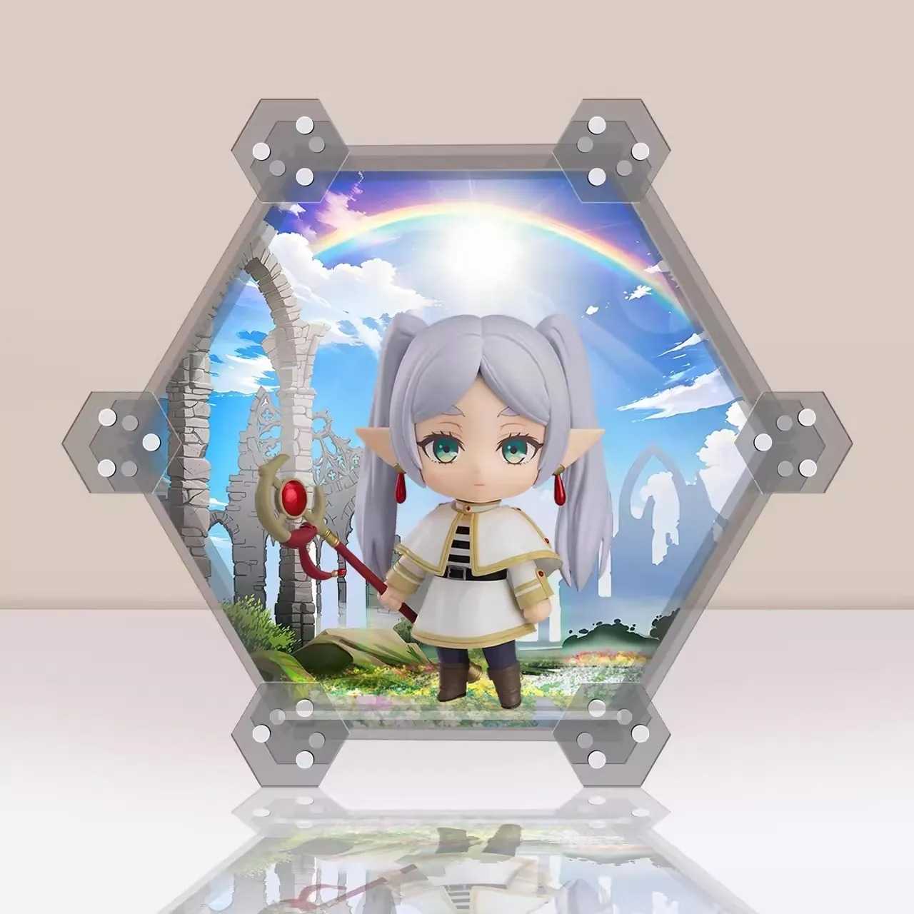 【AOWOBOX】Good Smile 黏土人 葬送的芙莉蓮 2367 芙莉蓮 主題 六角形 磁吸 展示盒