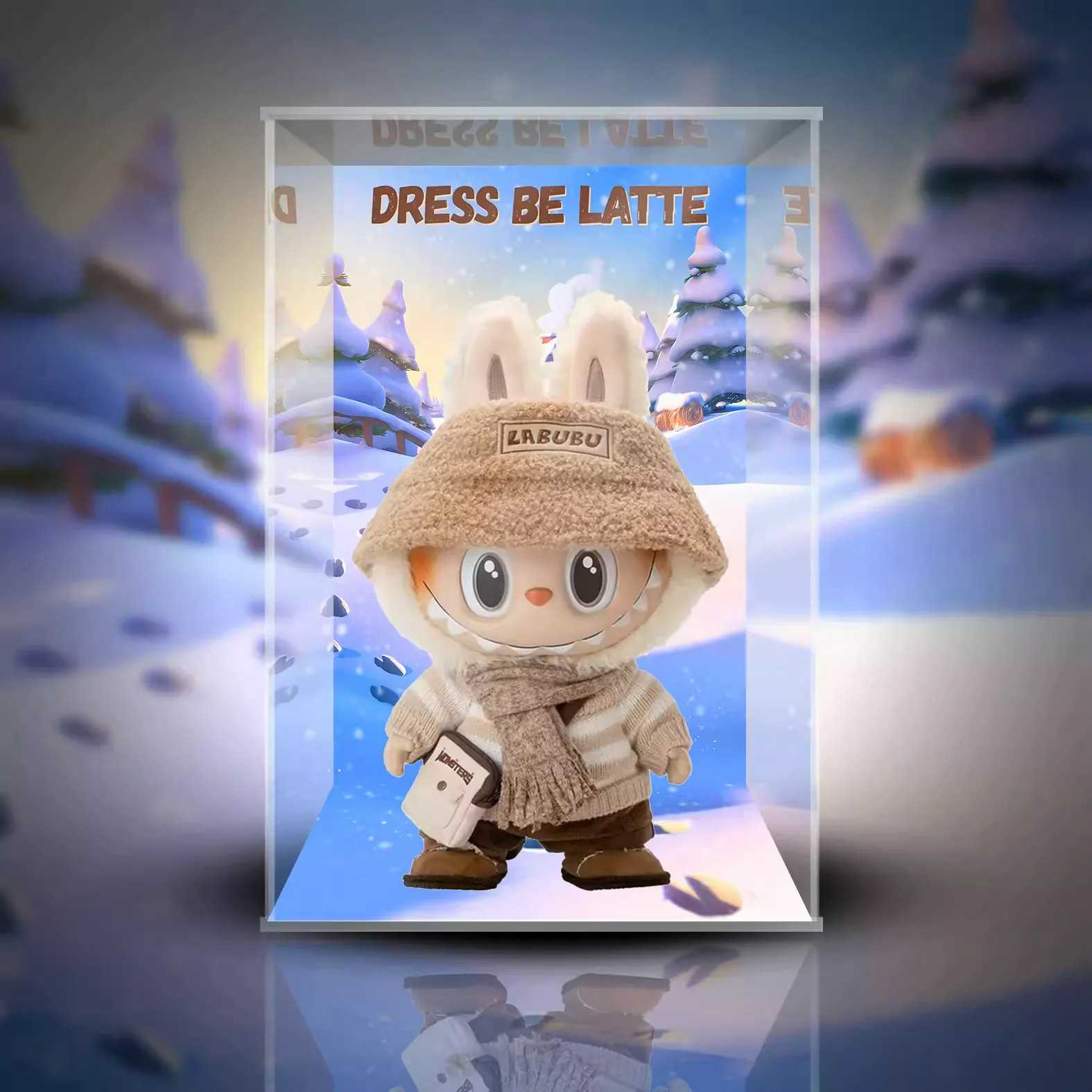 【AOWOBOX】Pop Mart 泡泡瑪特 The Monsters LABUBU Dress be Latte 公仔模型主題壓克力展示盒