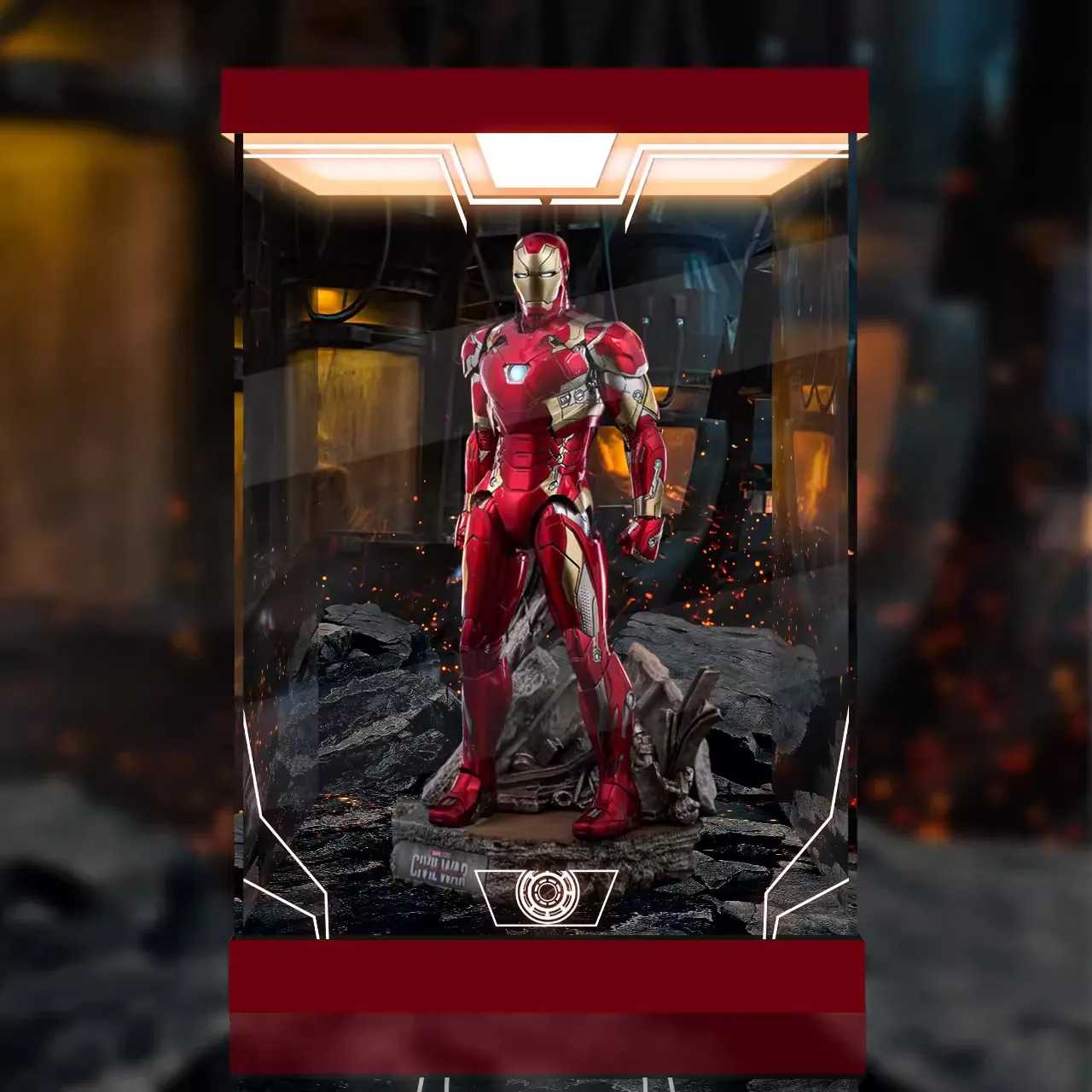 【AOWOBOX】Hottoys 美國隊長3 英雄內戰 1/6 Iron Man Mark XLVI MK46可動模型 專屬展示盒