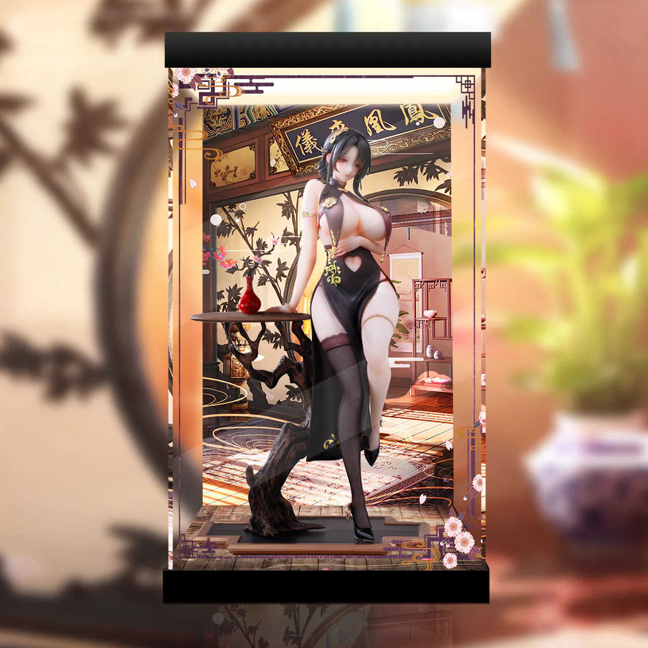 預售【AOWOBOX】BearPanda 有鳳來儀 真絲襪追視眼毛絨披肩溫感漆旗袍 主題展示盒