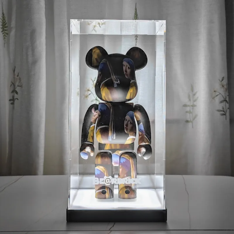 【AOWOBOX】 BearBrick 400% 拼裝無邊展示盒 USB供電 LED 燈板