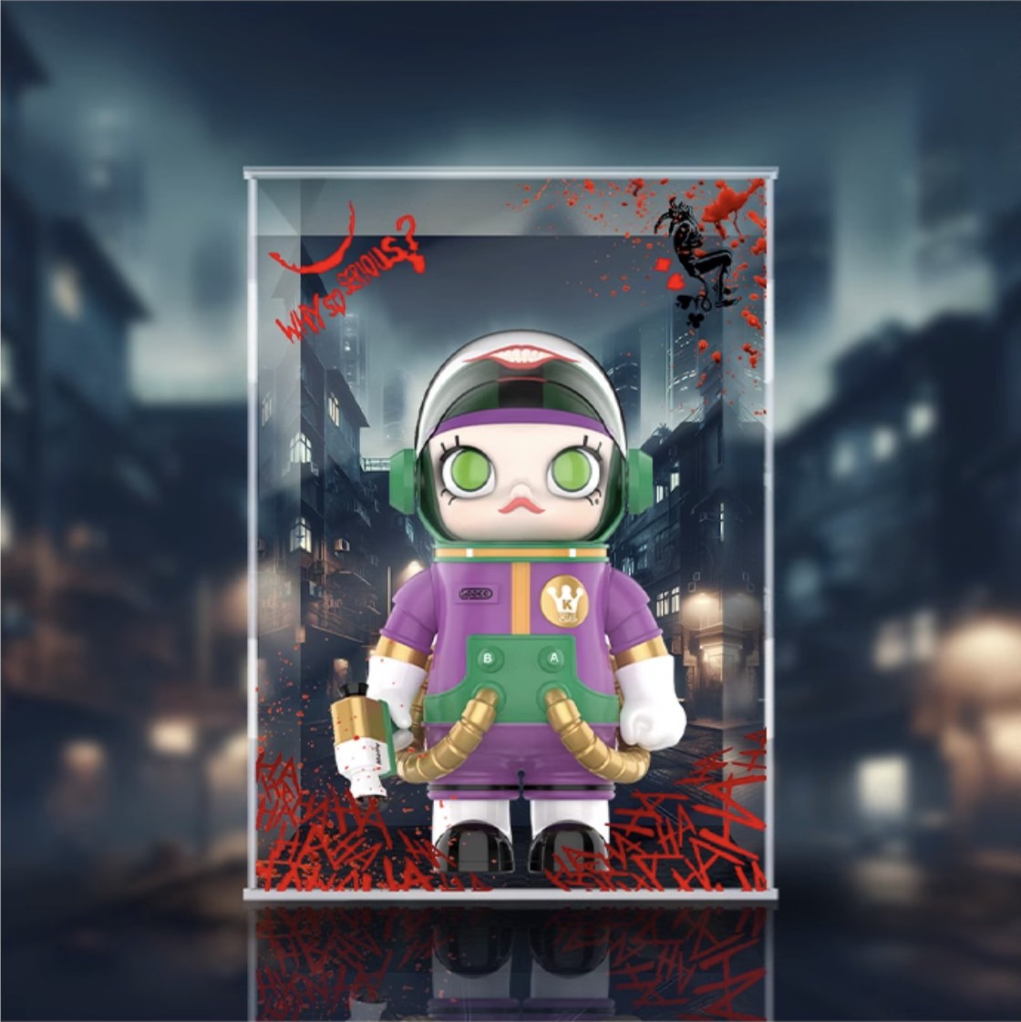 [AOWOBOX] Pop Mart 泡泡瑪特 MEGA MEGA SPACE MOLLY 400% 小丑 Joker 專用主題展示盒