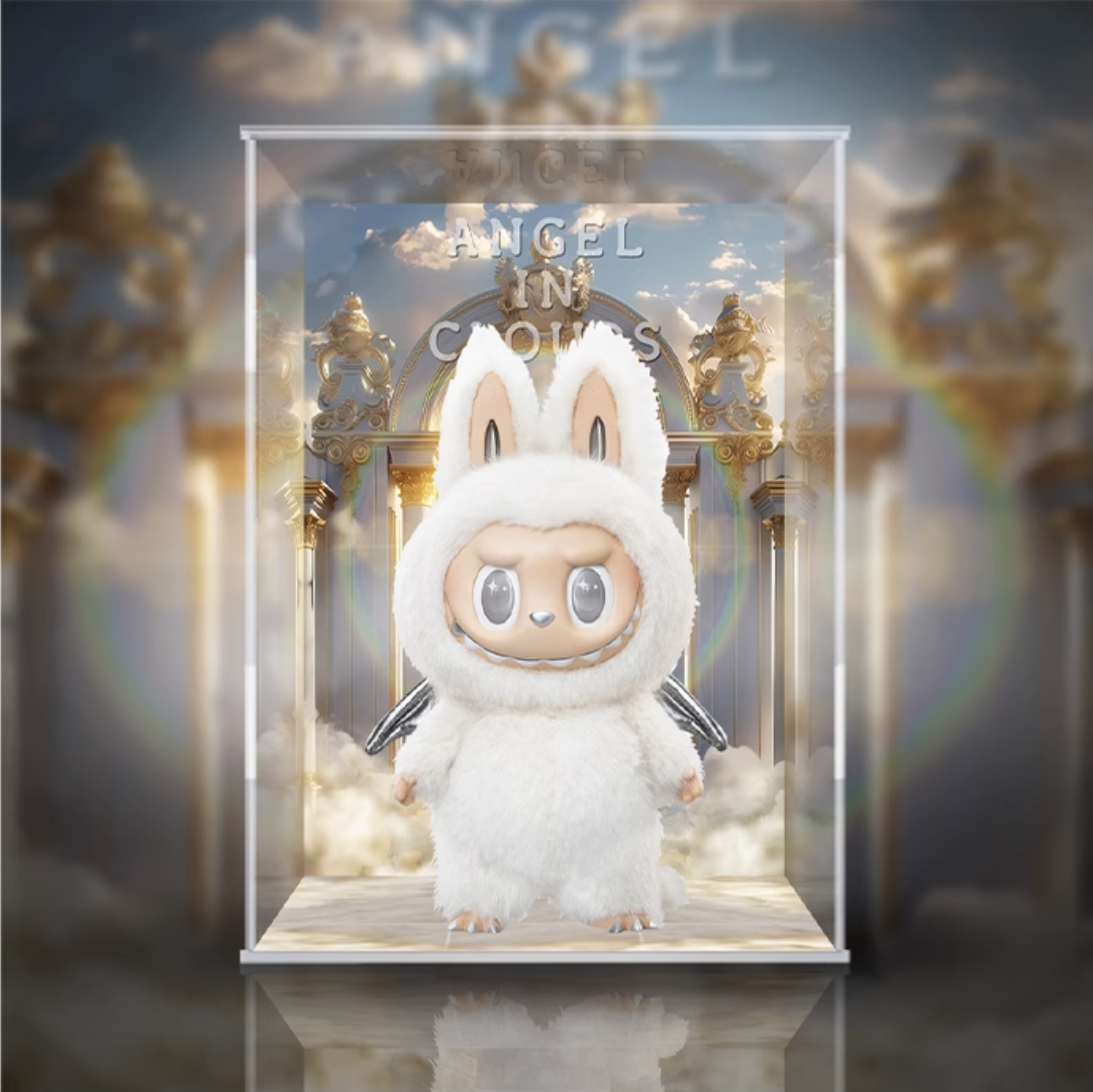 [AOWOBOX] Pop Mart 泡泡瑪特 Labubu THE MONSTERS ZIMOMO ANGEL IN CLOUDS 天使 搪膠公仔主題展示盒