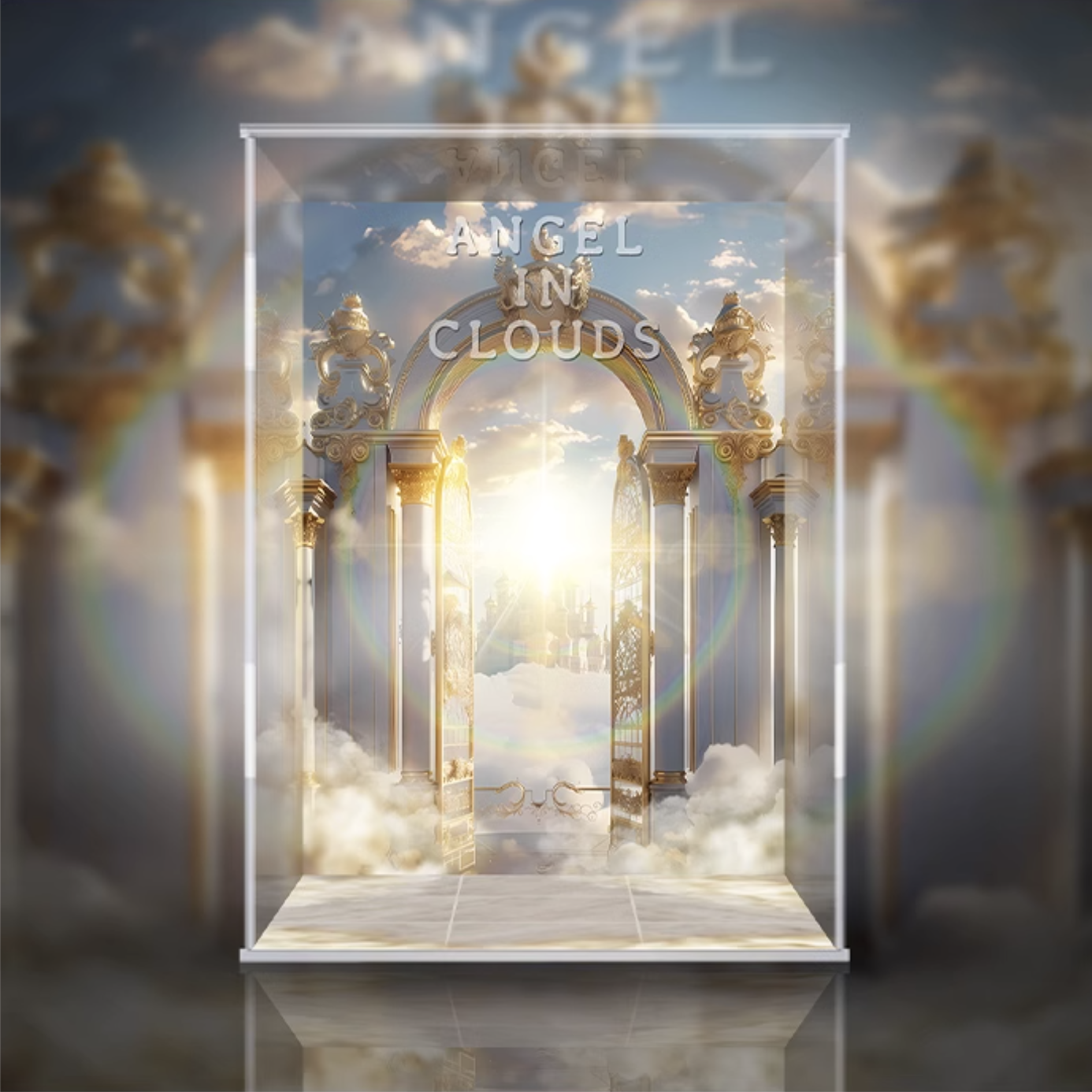 [AOWOBOX] Pop Mart 泡泡瑪特 Labubu THE MONSTERS ZIMOMO ANGEL IN CLOUDS 天使 搪膠公仔主題展示盒