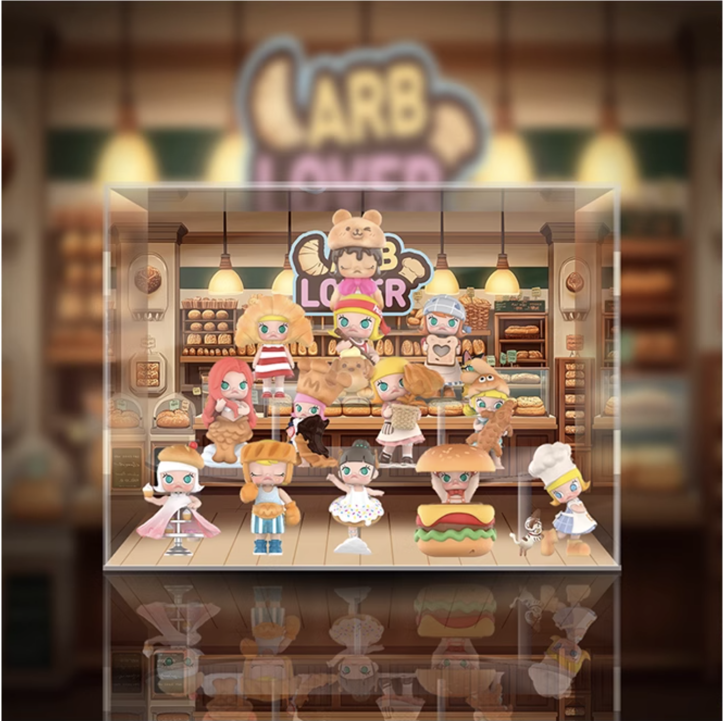 [AOWOBOX] Pop Mart 泡泡瑪特 Molly 麵包腦袋 系列 盲盒專用主題展示盒